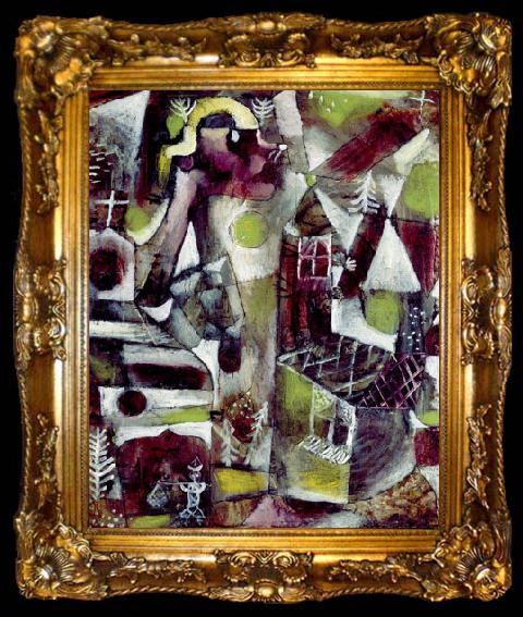framed  Paul Klee Sumpflegende, heute im Besitz des Lenbachhaus Munchen, ta009-2